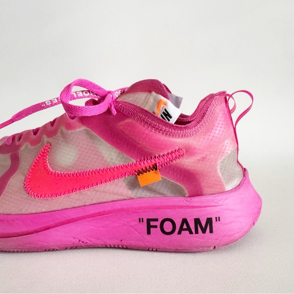 Nike x Off-White Zoom Fly Sneaker Pink US 9.5 AJ4588-600 Streetwear Collector - Picture 8 of 13